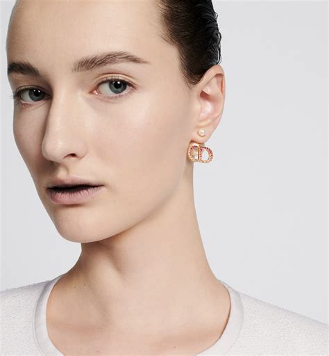 dior tribales earrings in gold finish|Dior tribal earrings marble.